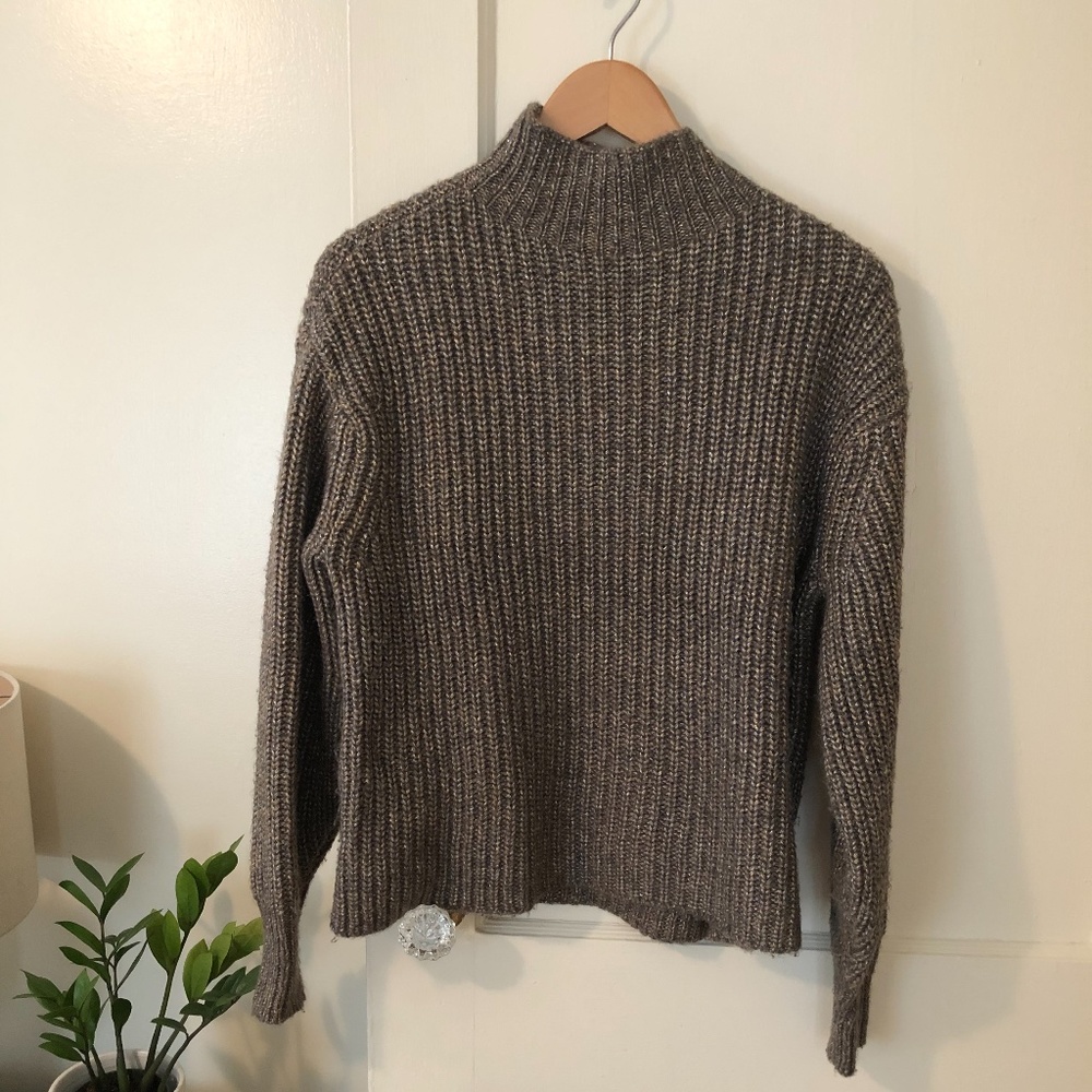 Ann Taylor shimmer Mock Turtleneck Sweater S/M
